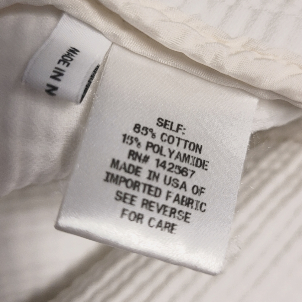Rosie Assoulin White Textured Long Sleeve Top - Picture 9 of 10